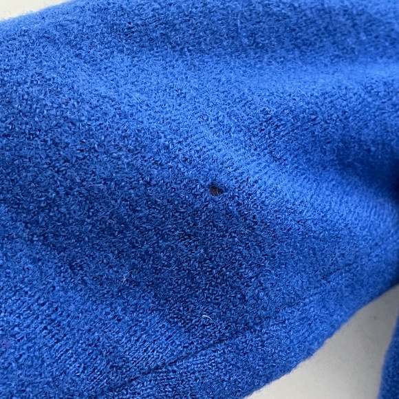 Vintage Deans of Scotland Wool Cardigan Women's Medium Floral Accent Bright Blue - Picture 14 of 14